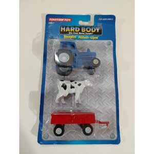 Tootsie Toy 2876 Hardbody 1:64 DieCast Toughs Hitch Ups Tractor & Wagon w/Cow